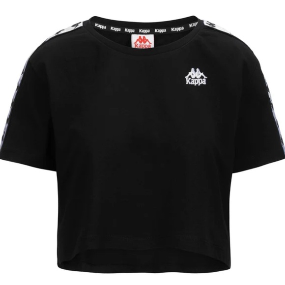 NWT Women’s Medium Black and White Crop Top and Legging Kappa Logo Set - Picture 1 of 16